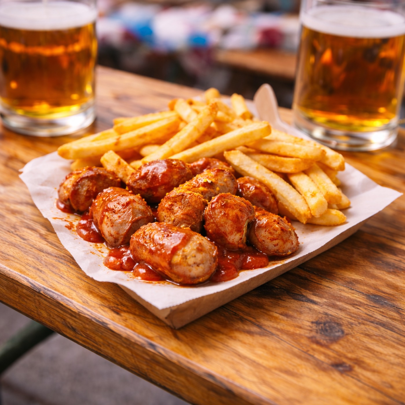 Currywurst mit Pommes